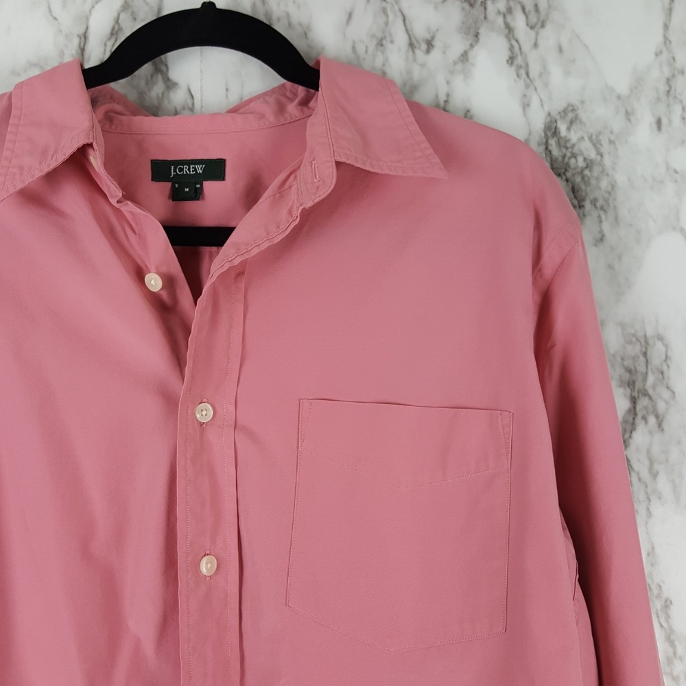 🌸 J. Crew Men's Pink Button Front Shirt M M14 - Picture 7 of 8